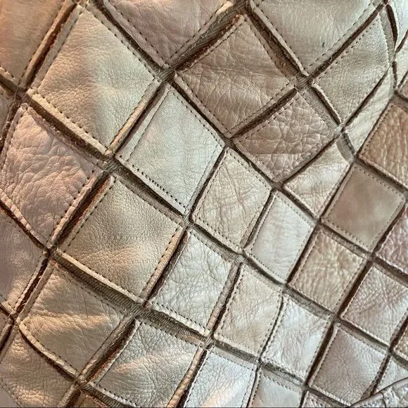 MONSERTA DE LUCCA tan Italian 100% genuine stitched leather handbag tote. - Picture 3 of 14